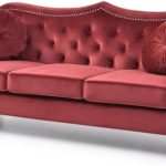 Velvet Sofa in Burgundy