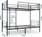 Bunk Bed Twin Over Twin,Twin Bunk Beds Metal with Ladders and Guardrail for Kids Teens Adults,Heavy Duty Metal Slats,No Spring Box Required,Black - Image 2