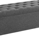 Storage Ottoman Bench, Foot Rest with Legs, 15.7 x 43.3 x 15.7 Inches, End of Bed Bench, Storage Chest, Load up to 660 lb, for Living Room, Bedroom, Entryway, Dark Gray