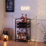 3-Tier Wine Bar Table: Small Liquor Bottle Holder with 8-Bottle Wine Rack Mini Wine Bar Cabinet Corner Whiskey Display Shelf Floor Liquor Storage Bar for Home Living Room - Image 2